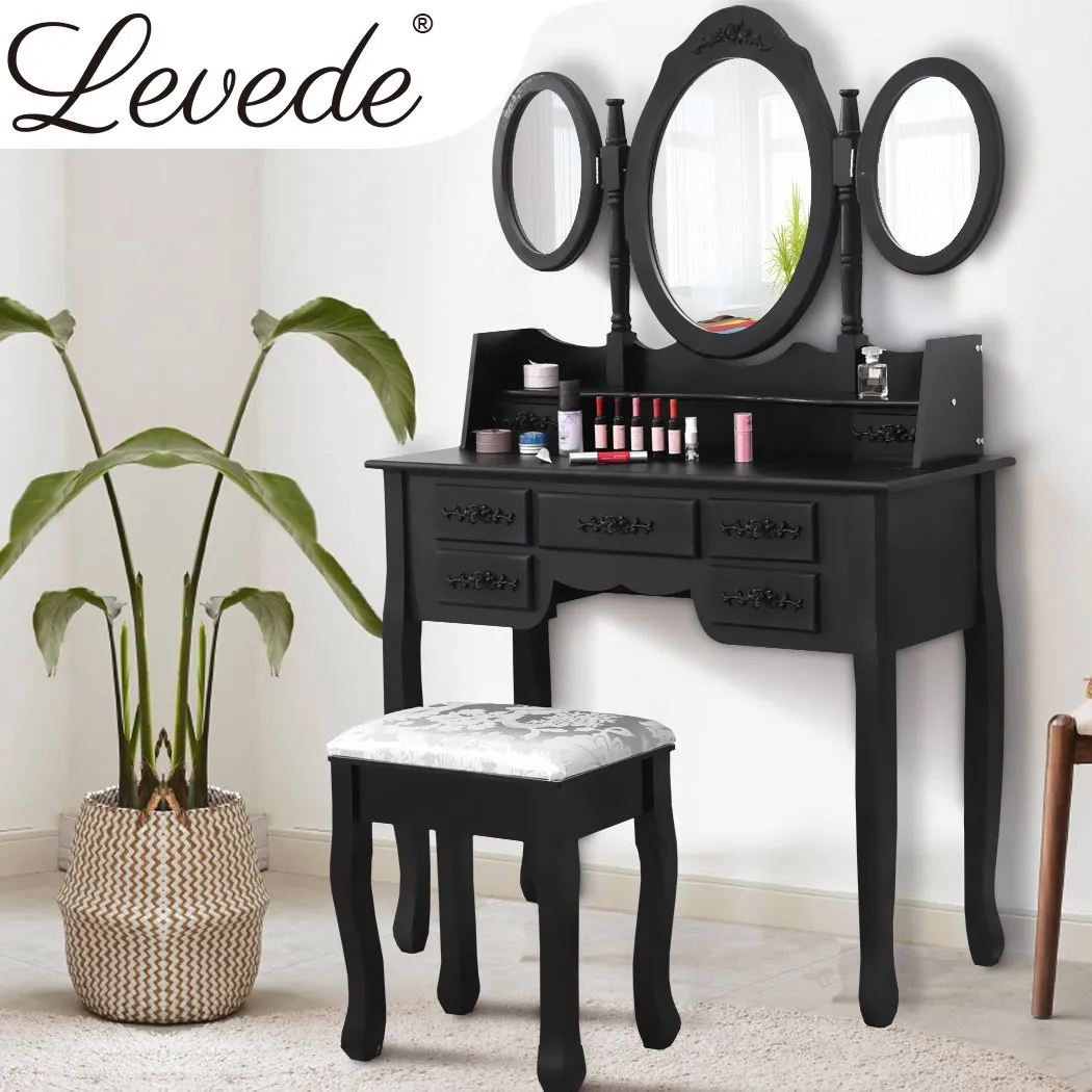 Dressing Table Stool Mirror Drawer Cabinet Jewellery Organizer Bedroom
