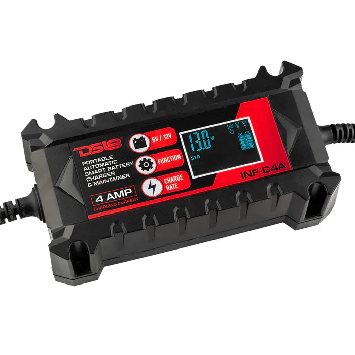 DS18 4 AMP Automatic Smart Lithium and AGM Car Battery Charger & Maintainer
