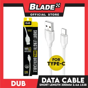 Dub Data Cable Short Length Type-C 2.4A LS38 300mm for Android