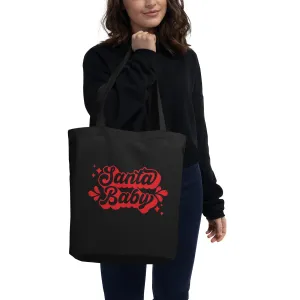 Eco Tote Bag, Design Bag, Travel, Shopping Black & Cream, Xmas Tote Bag