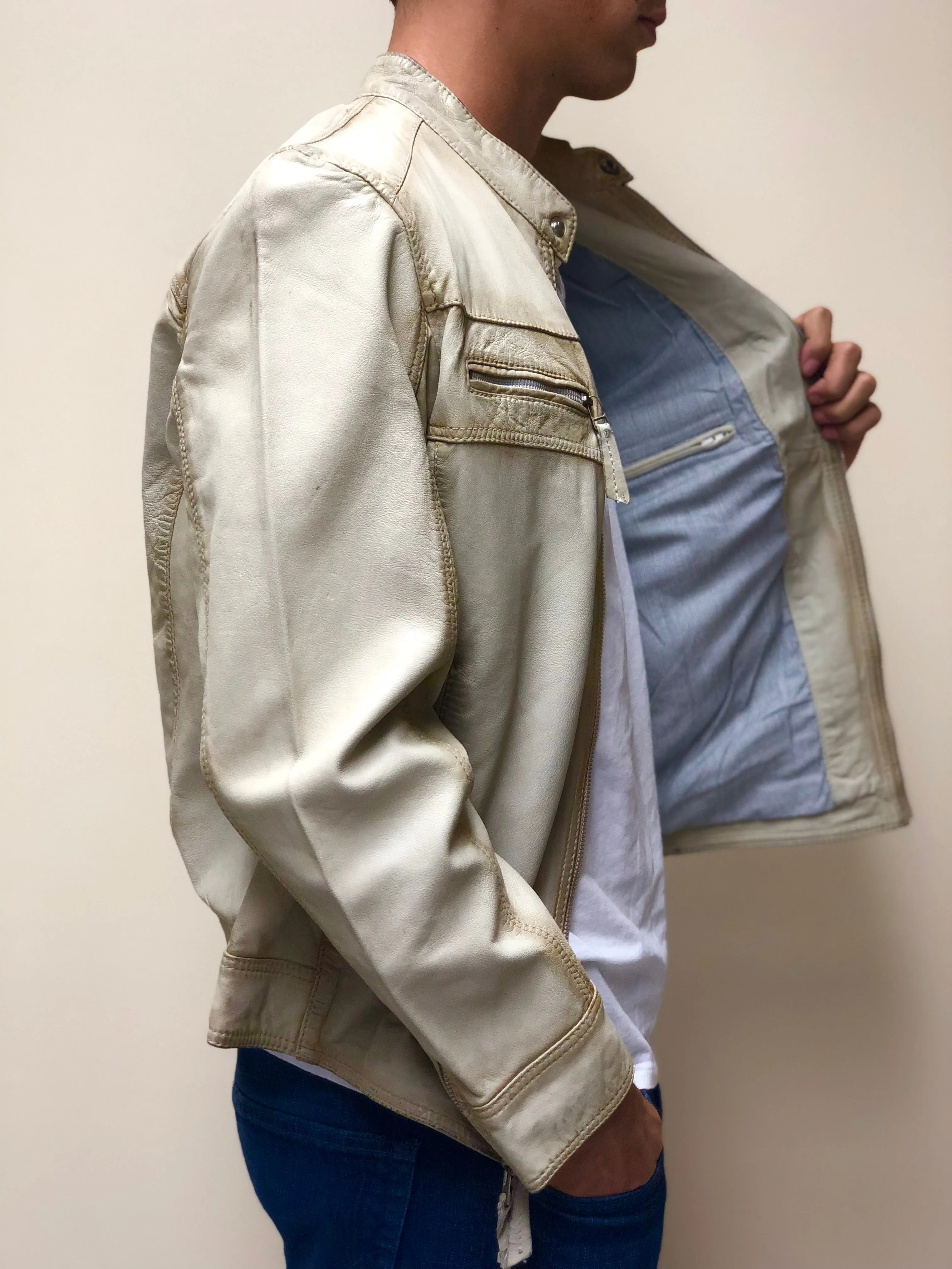 Eggshell Antique Lambskin Jacket