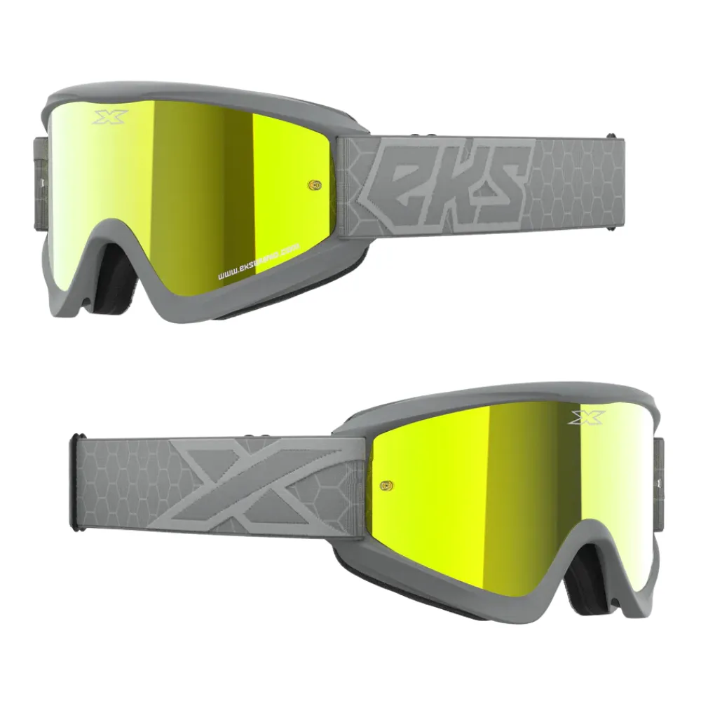 EKS Gox Flat Out Grey/Gold Mirror Goggle