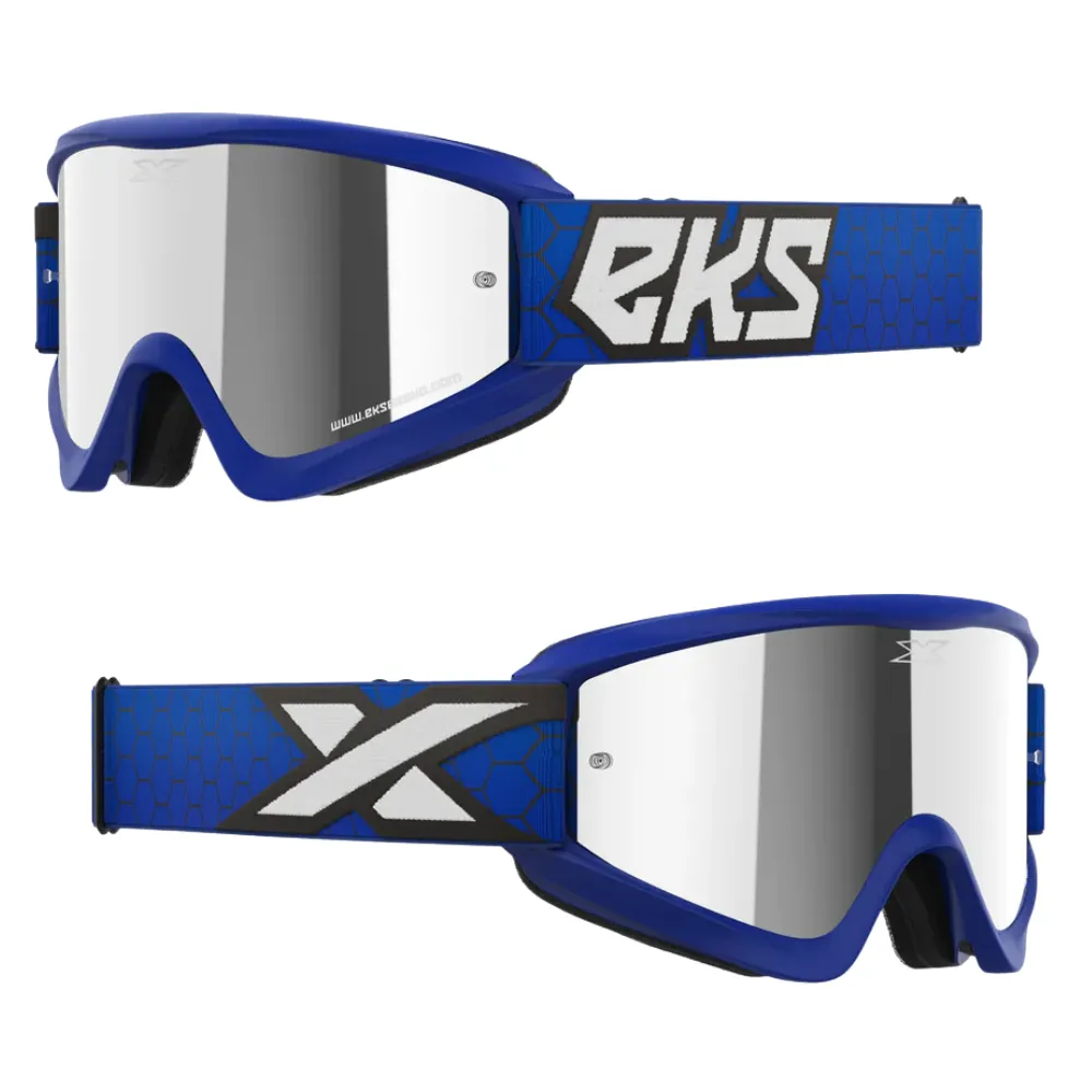 EKS Gox Flat Out Royal Blue/Silver Mirror Goggle