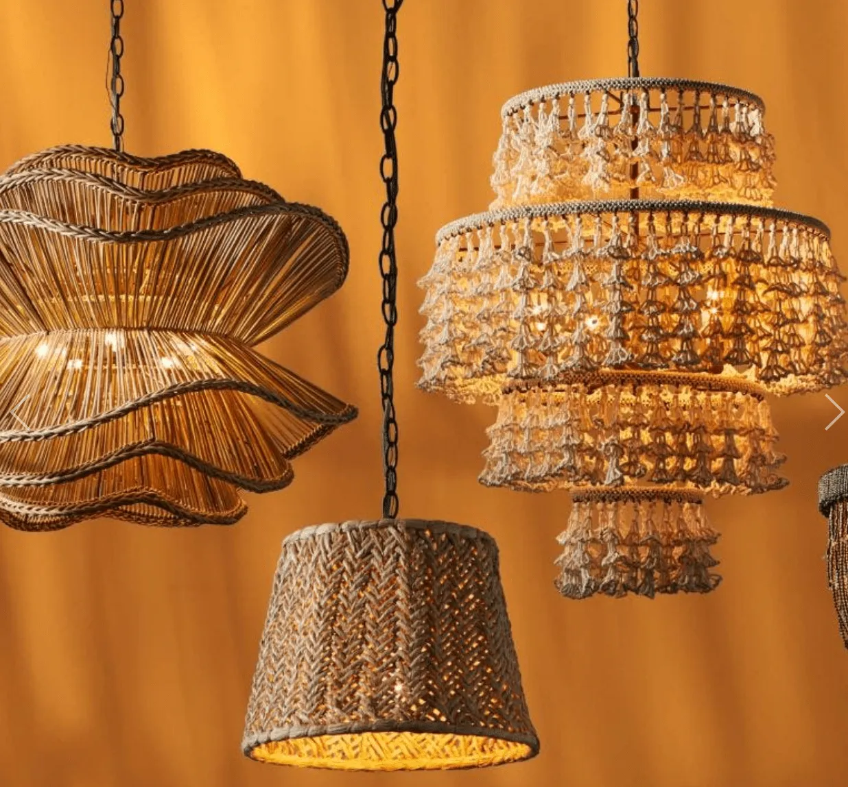 Elba Rattan Chandelier in Natural Rattan - Three Sizes