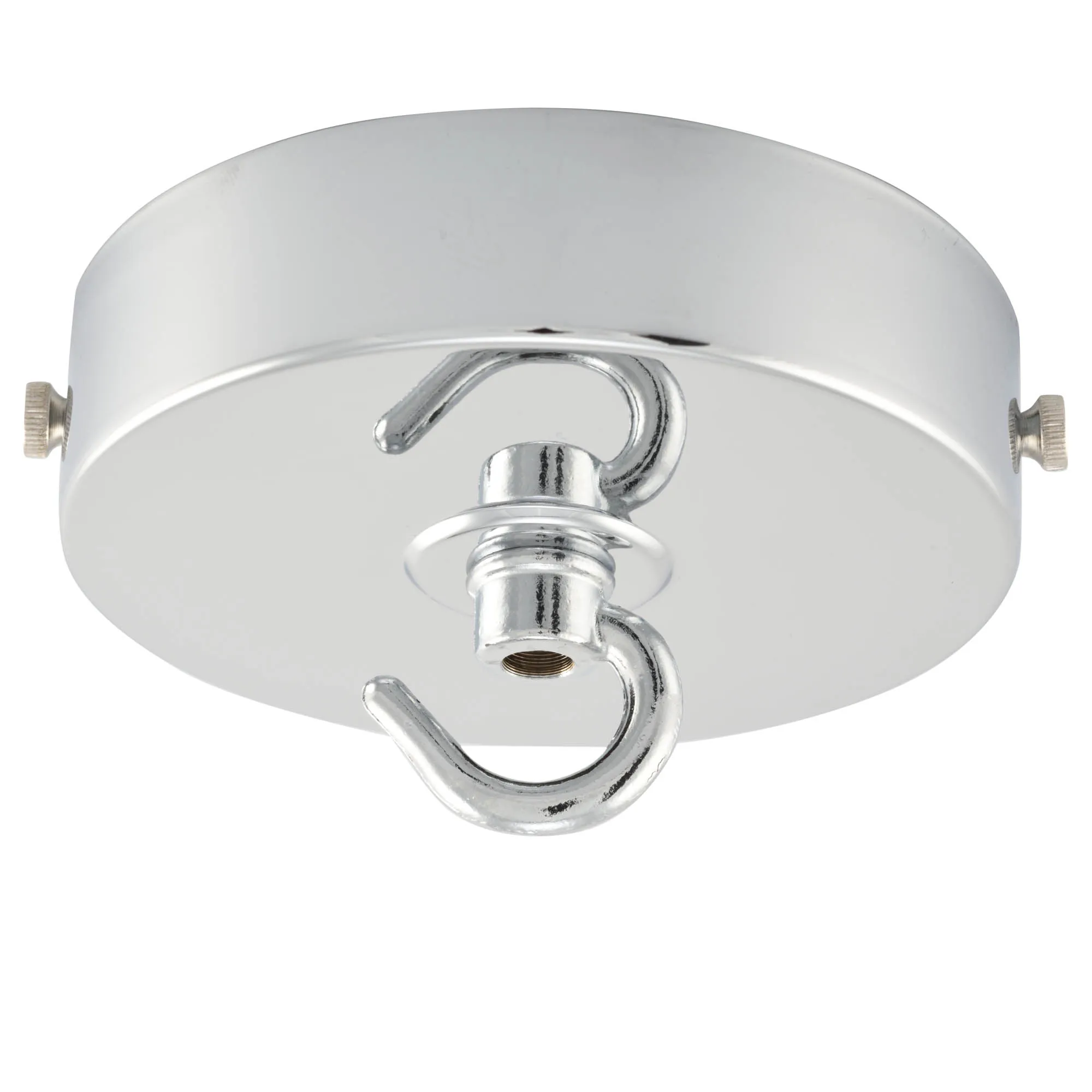 ElekTek 100mm Diameter Flat Top Ceiling Rose with Strap Bracket and Hook Metallic Finishes Powder Coated Colours