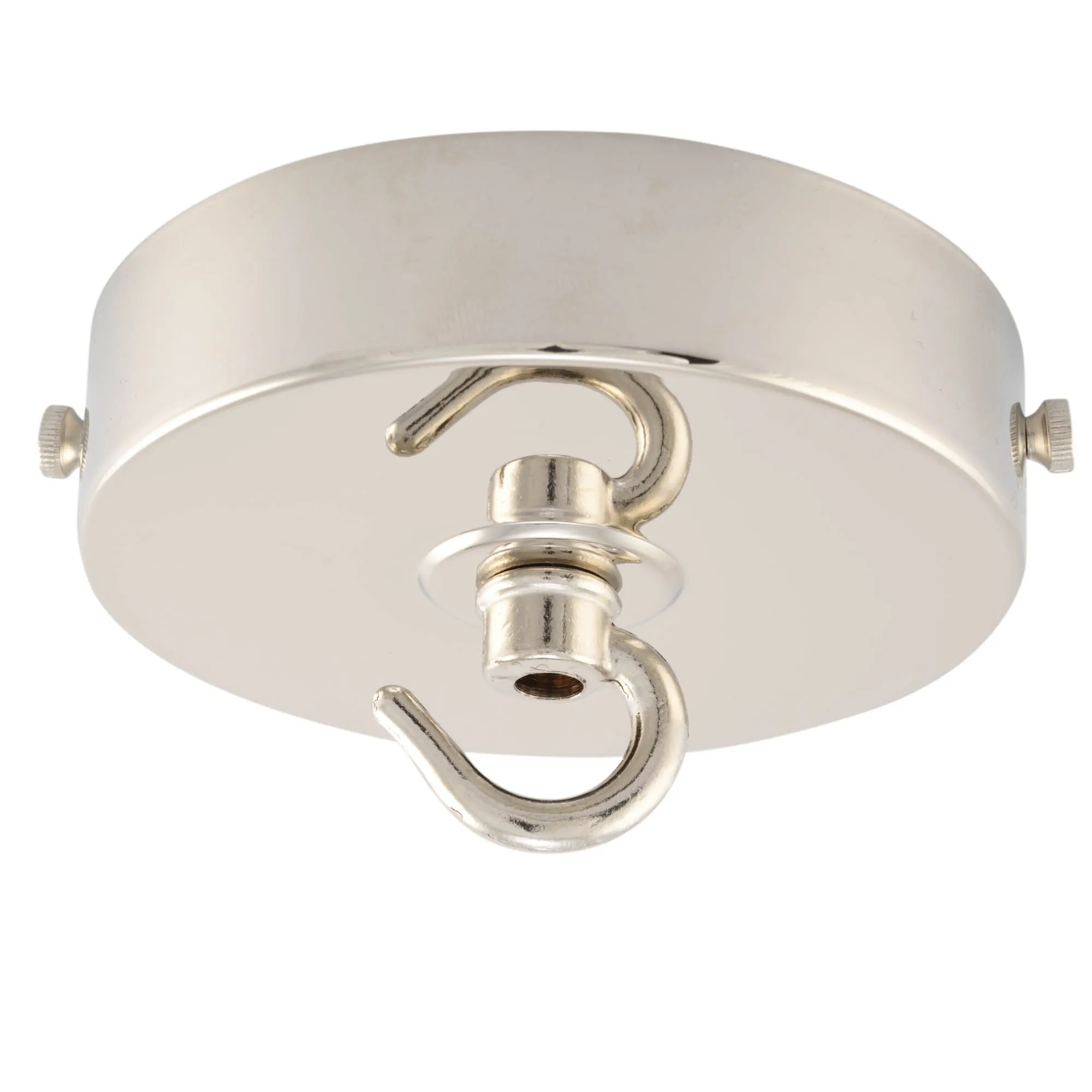 ElekTek 100mm Diameter Flat Top Ceiling Rose with Strap Bracket and Hook Metallic Finishes Powder Coated Colours