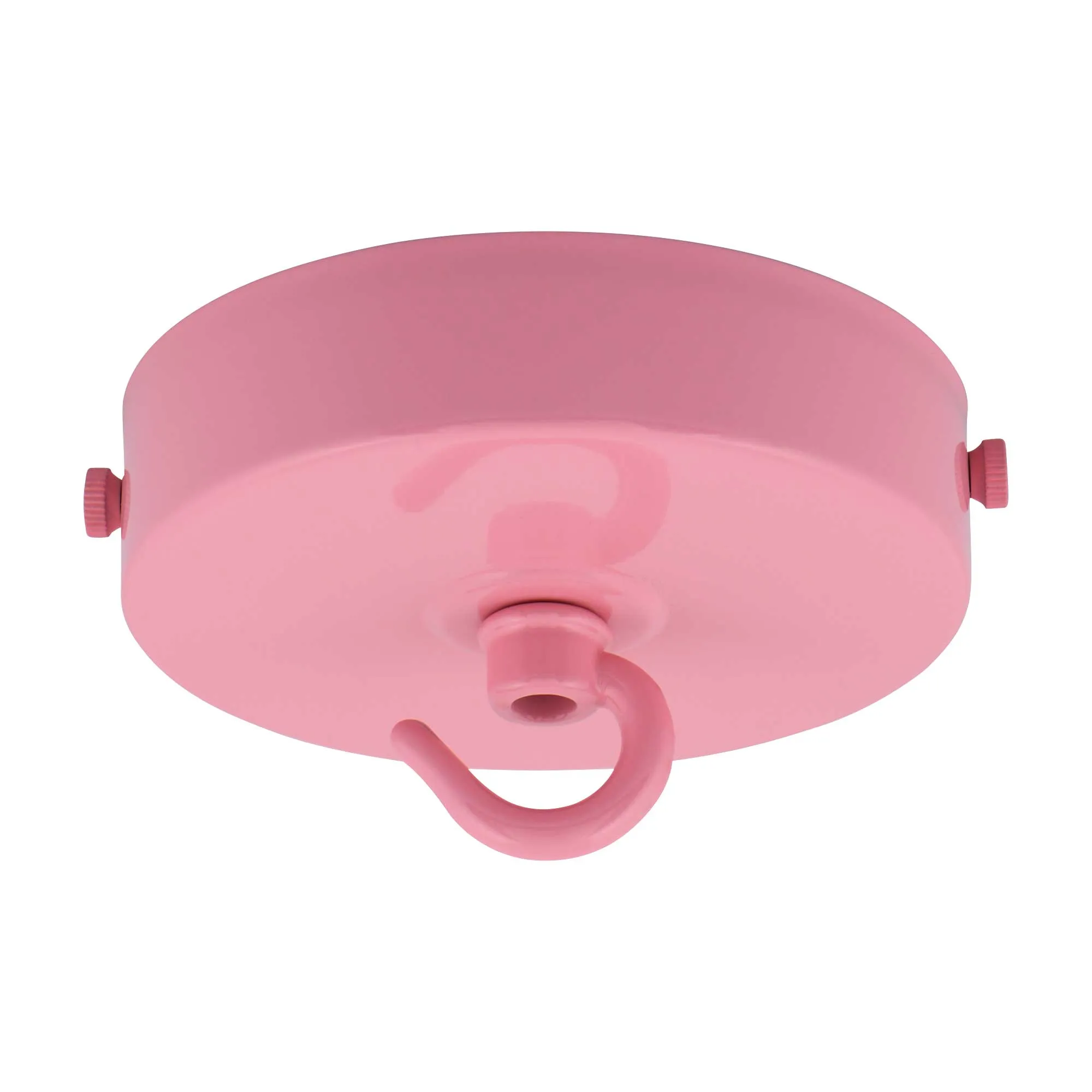 ElekTek 100mm Diameter Flat Top Ceiling Rose with Strap Bracket and Hook Metallic Finishes Powder Coated Colours