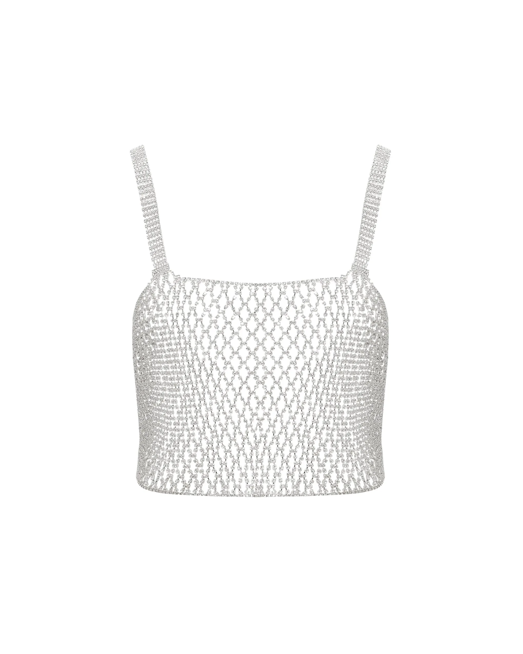 Elsa Diamond Lattice Cami Silver/Clear