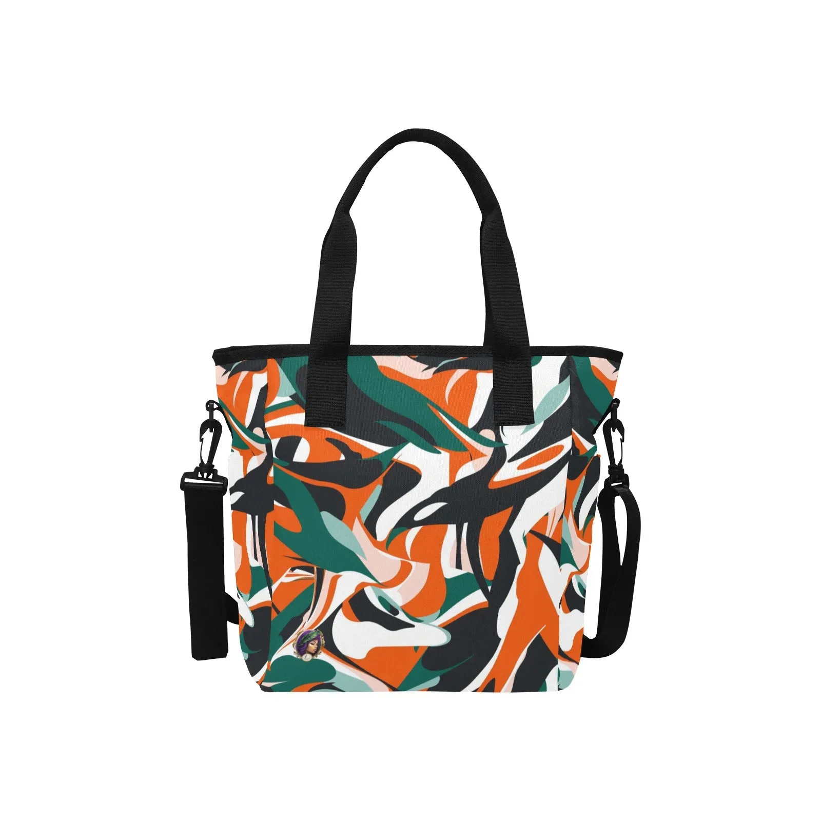 Emerald Tangerine Tote Bag with Shoulder Strap