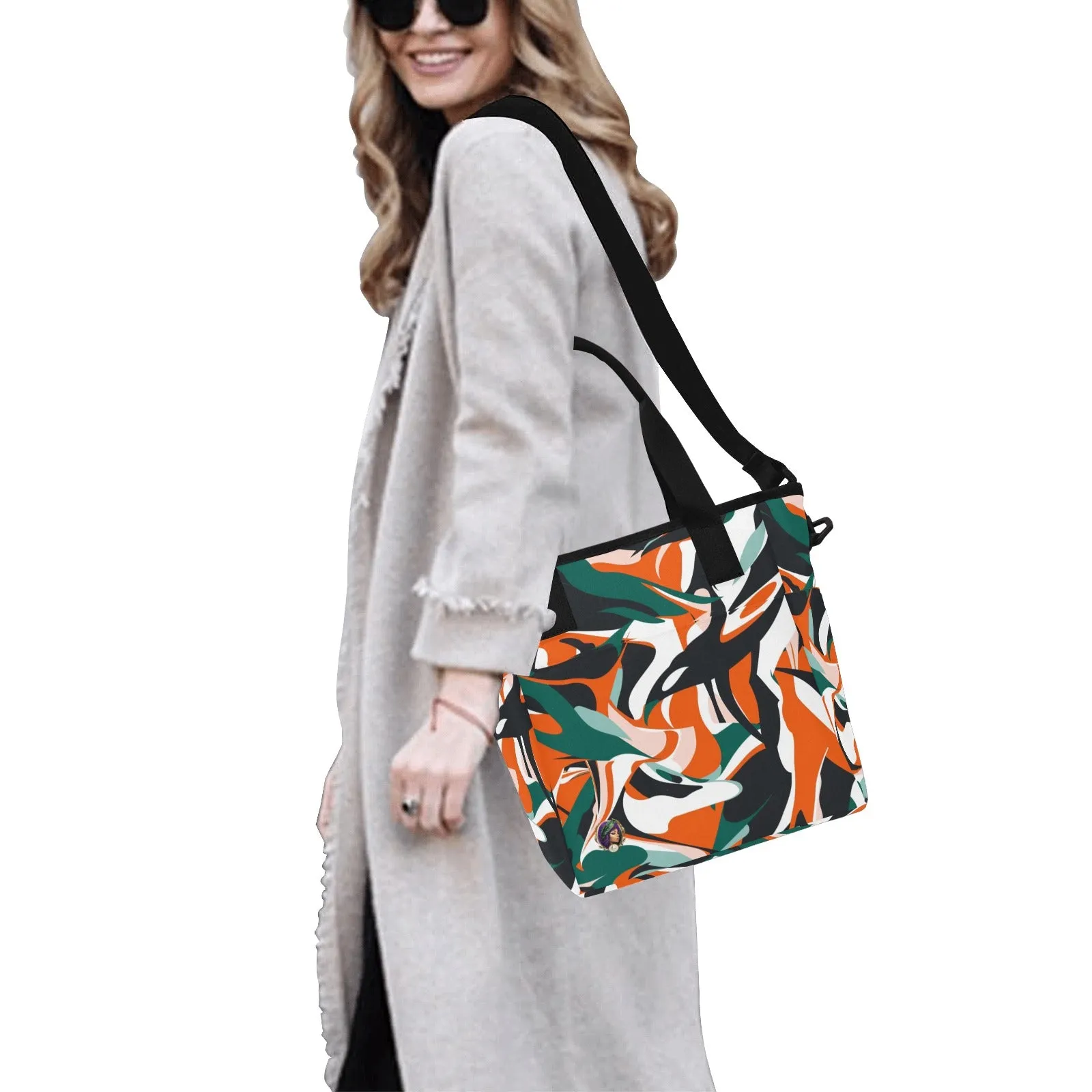 Emerald Tangerine Tote Bag with Shoulder Strap