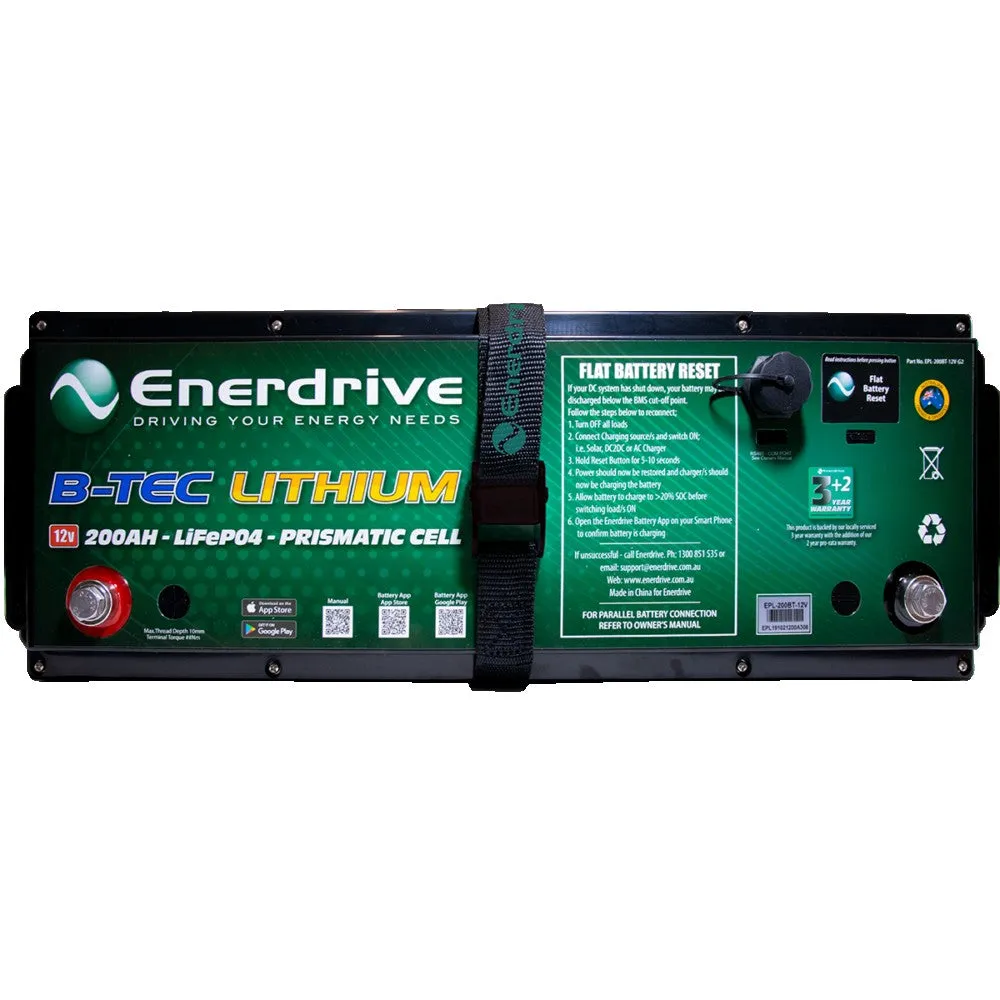 Enerdrive B-Tec 12v 200Ah Gen2 Lithium Battery Lifepo4