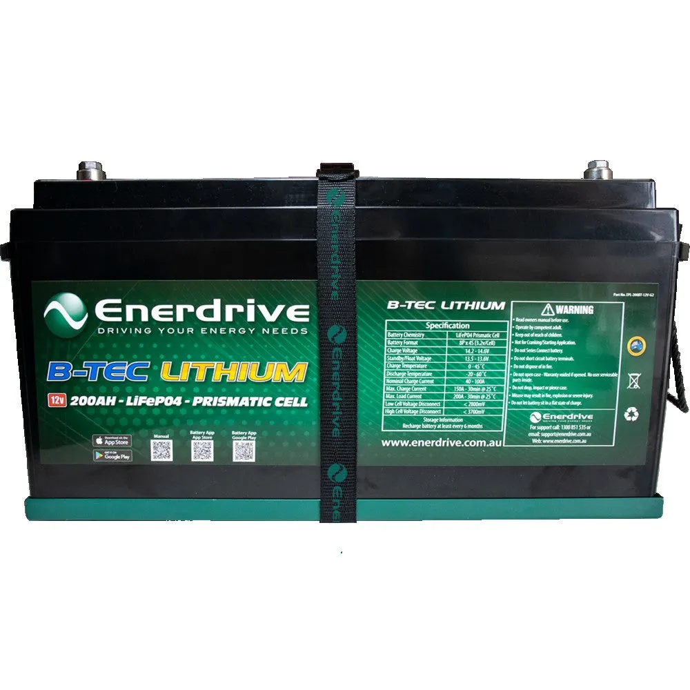 Enerdrive B-Tec 12v 200Ah Gen2 Lithium Battery Lifepo4
