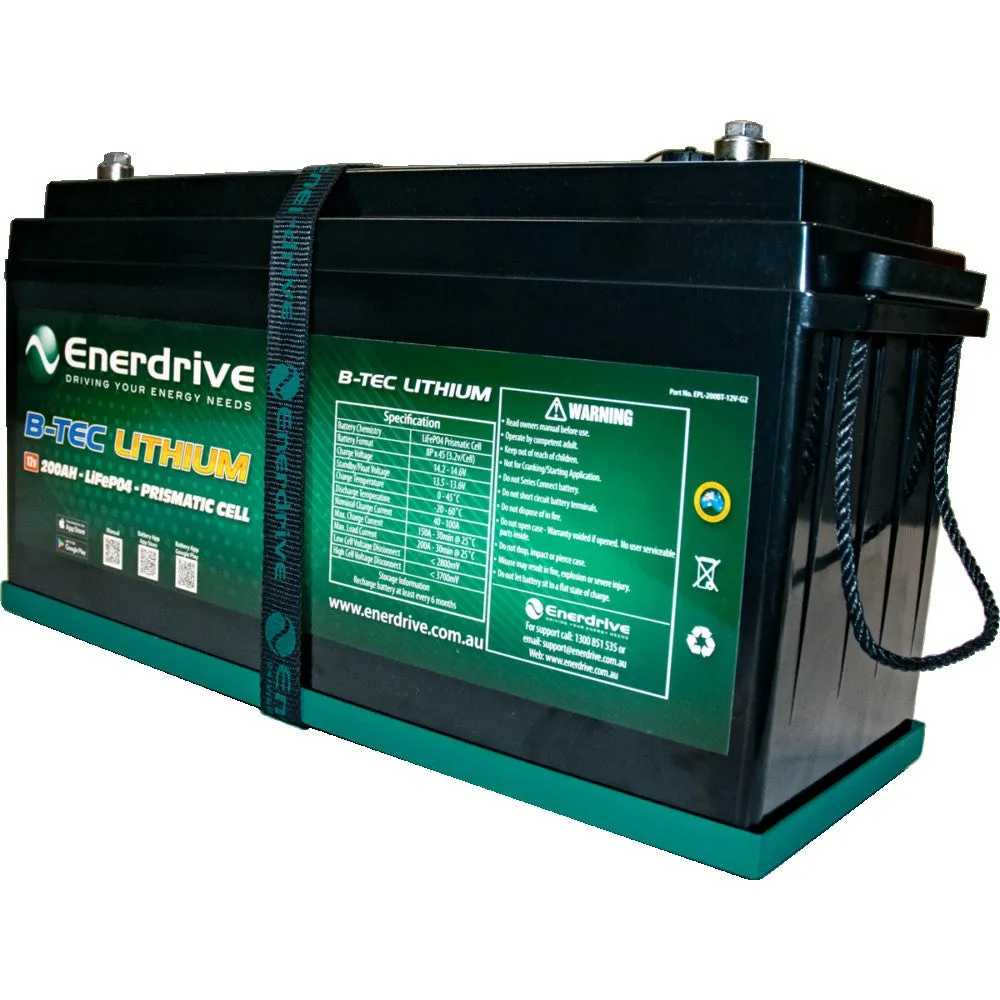 Enerdrive B-Tec 12v 200Ah Gen2 Lithium Battery Lifepo4