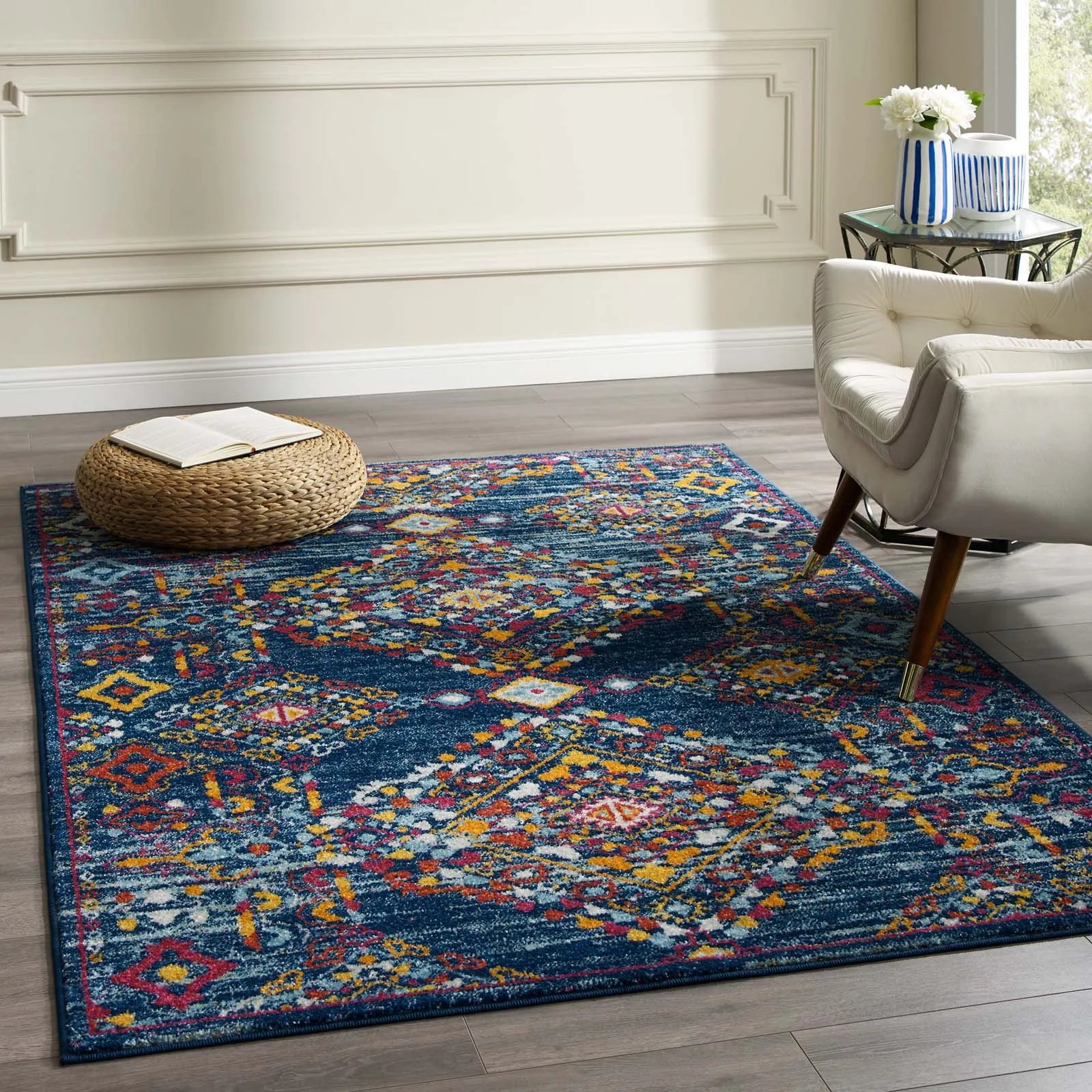 ENTOURAGE KHALIDA DISTRESSED FLORAL LATTICE