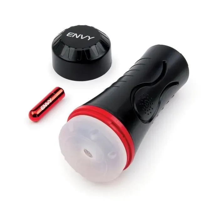Envy Squeezable Clear Clutch Vibrating Stroker