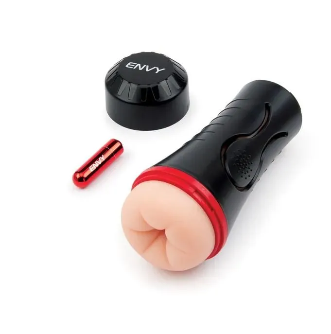 Envy Squeezable Rear Clutch Vibrating Stroker - Flesh