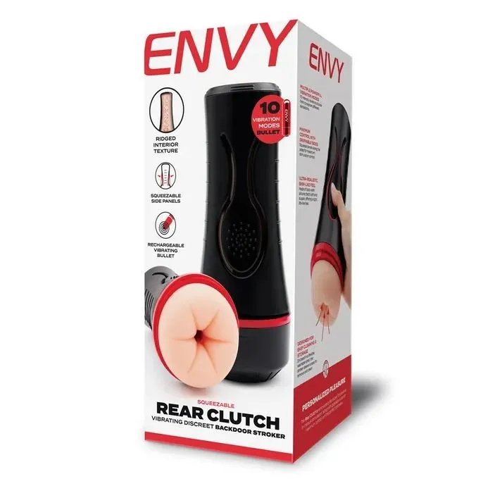 Envy Squeezable Rear Clutch Vibrating Stroker - Flesh
