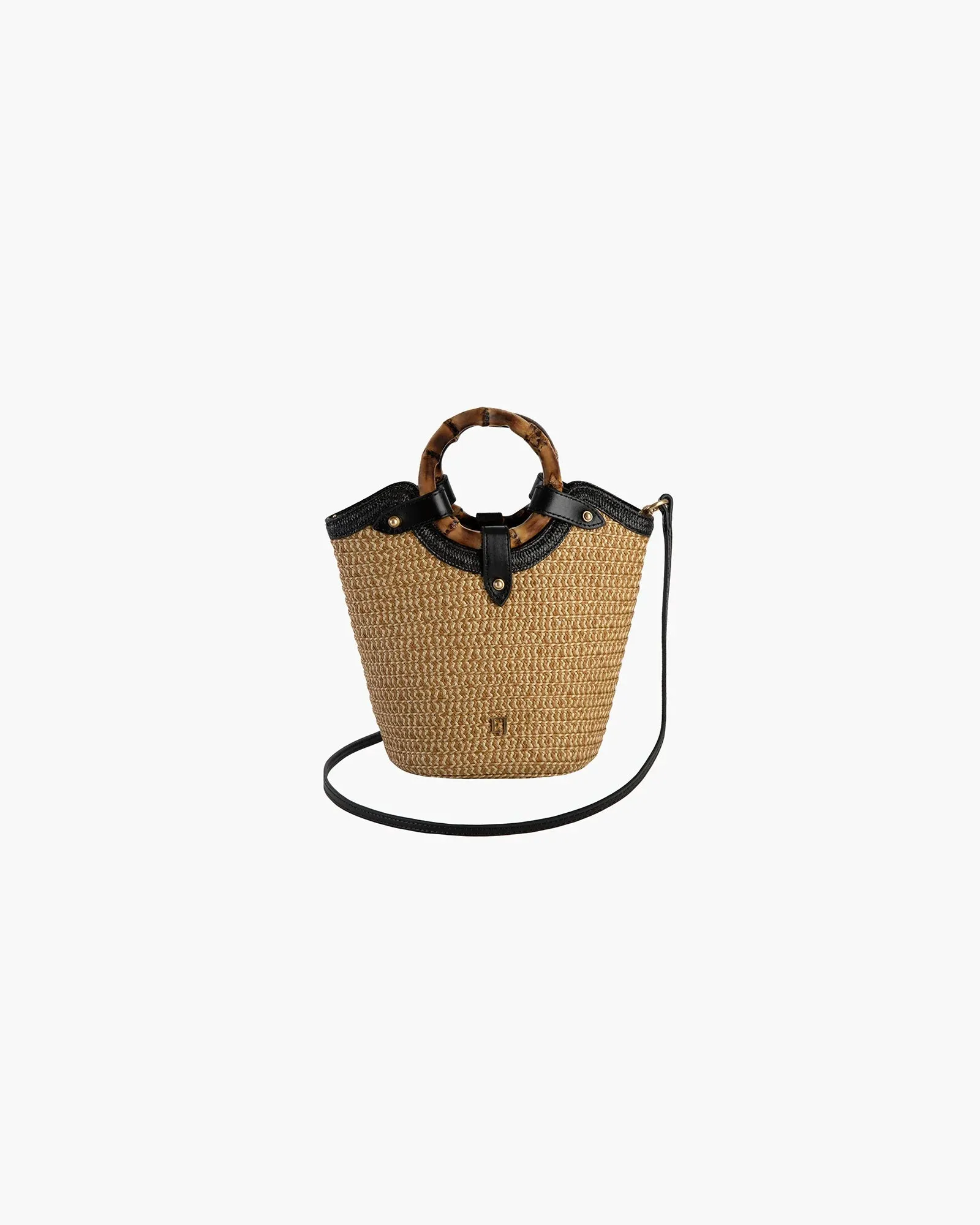 Eric Javits Mini My Way Bag in Natural and Black