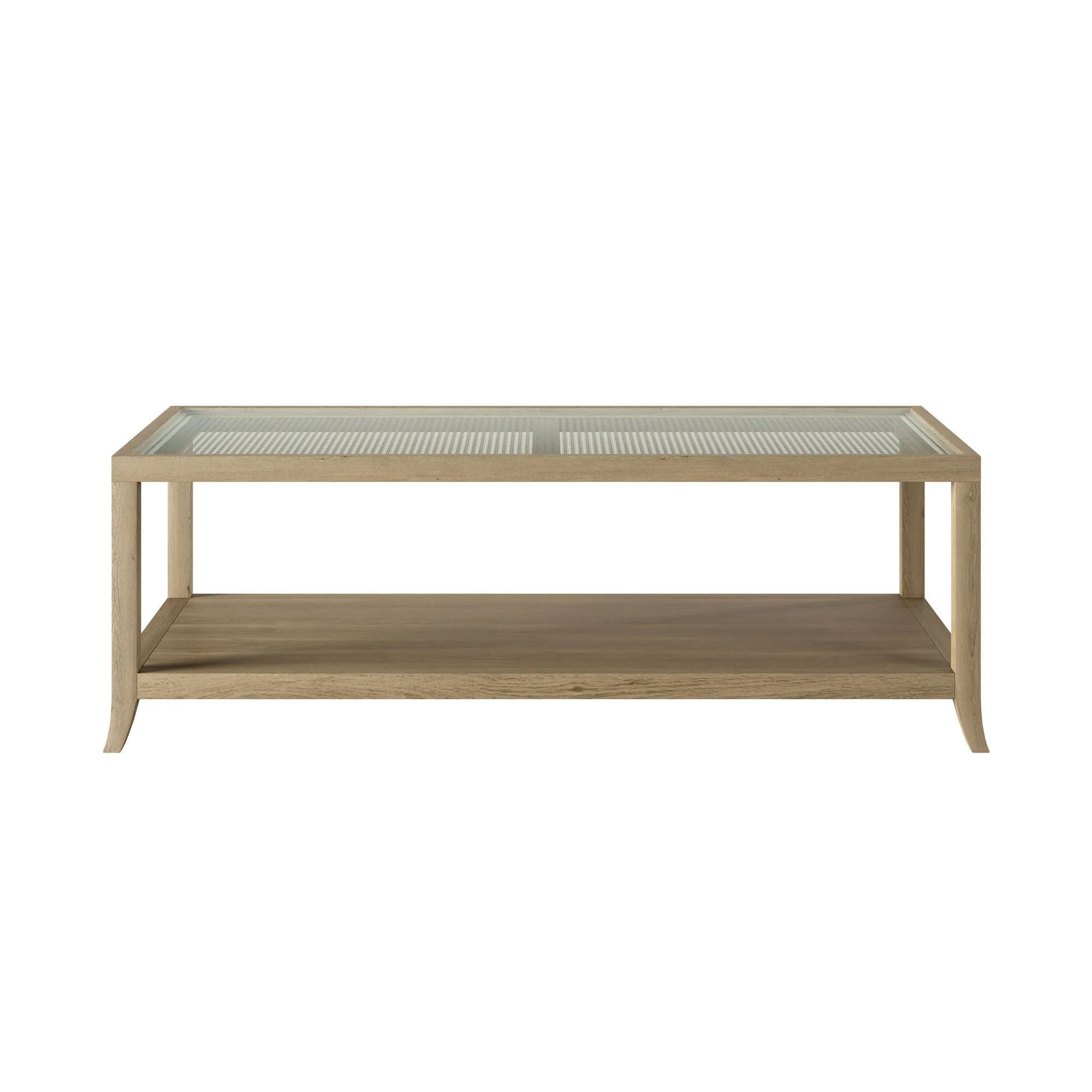 Evelyn Oak and Rattan Coffee Table