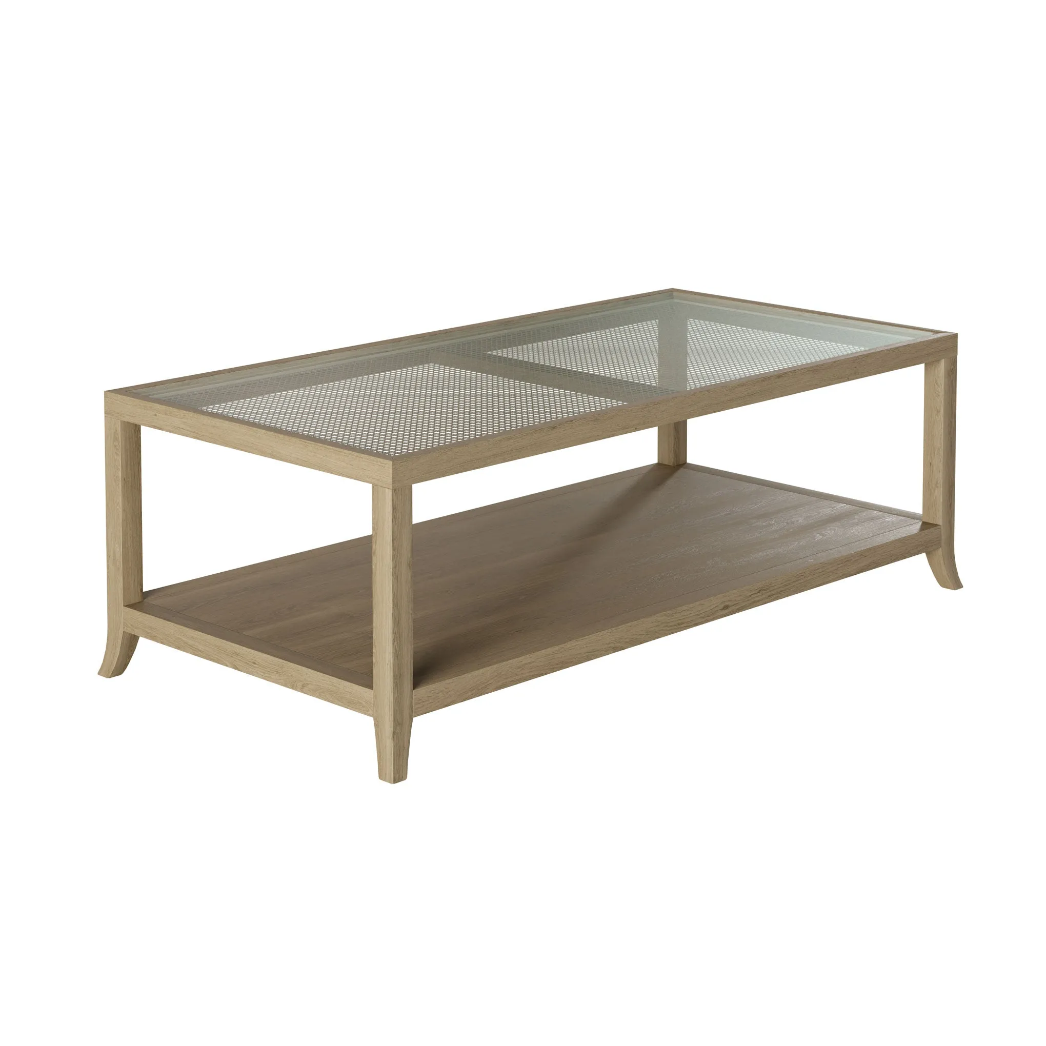 Evelyn Oak and Rattan Coffee Table