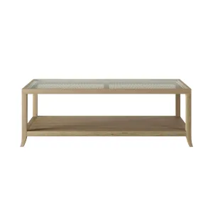 Evelyn Oak and Rattan Coffee Table