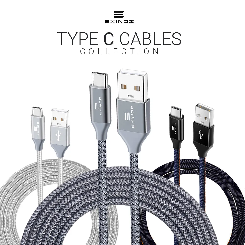 Exinoz USB Type C Cable Fast Charging USB C Cable (3 Pack Bundle   1 Bonus)