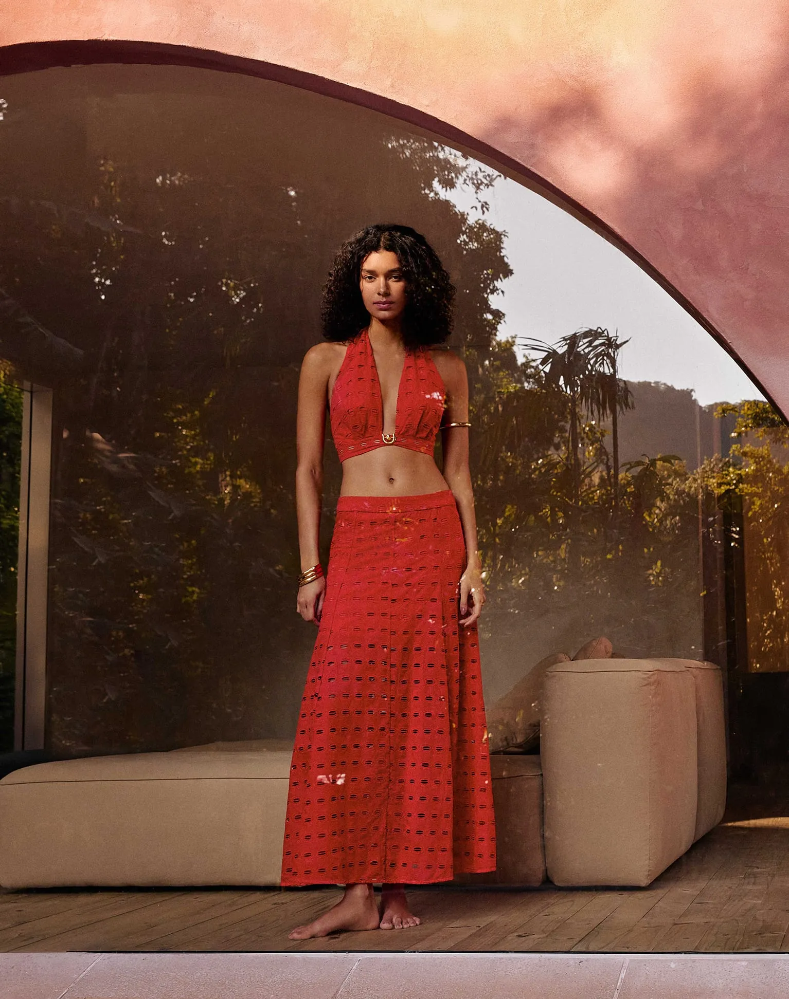 Eyelet Maven Top - Ruby