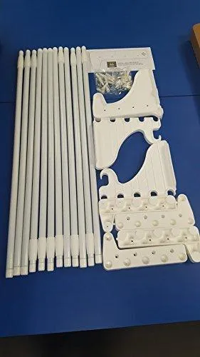 EZ Shelf - DIY Closet Organizer Kit - Expandable to 12.2 ft. of Hanging & Shelf space - White