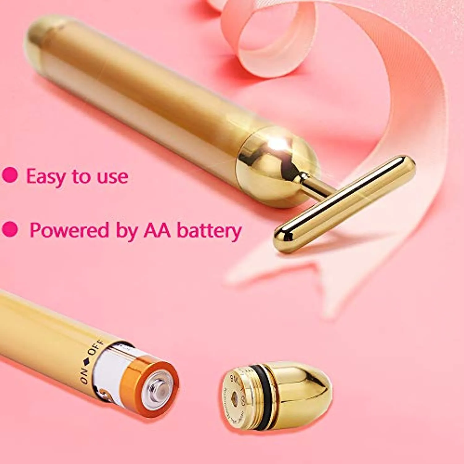 Face Massager Roller Golden 3D Roller Electric Facial Roller and T Shape Facial Roller Massager Kit