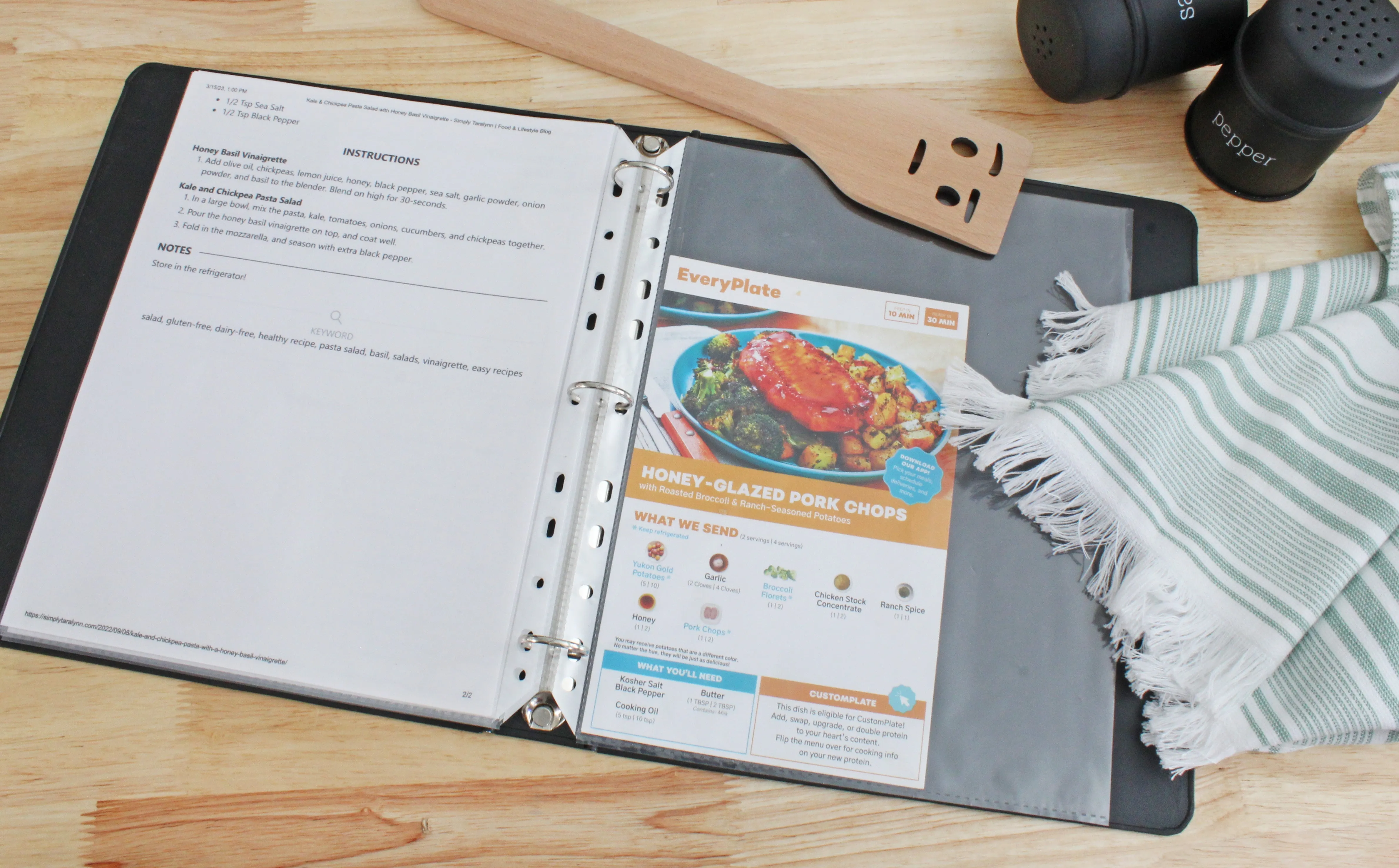 Farmhouse Cookbook Recipe Binder (Black, Case of 8)