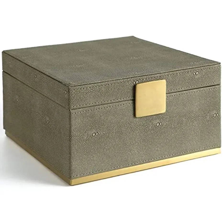 Faux Shagreen Leather Square Organizer