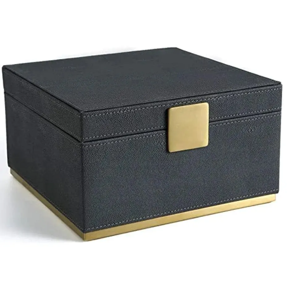 Faux Shagreen Leather Square Organizer