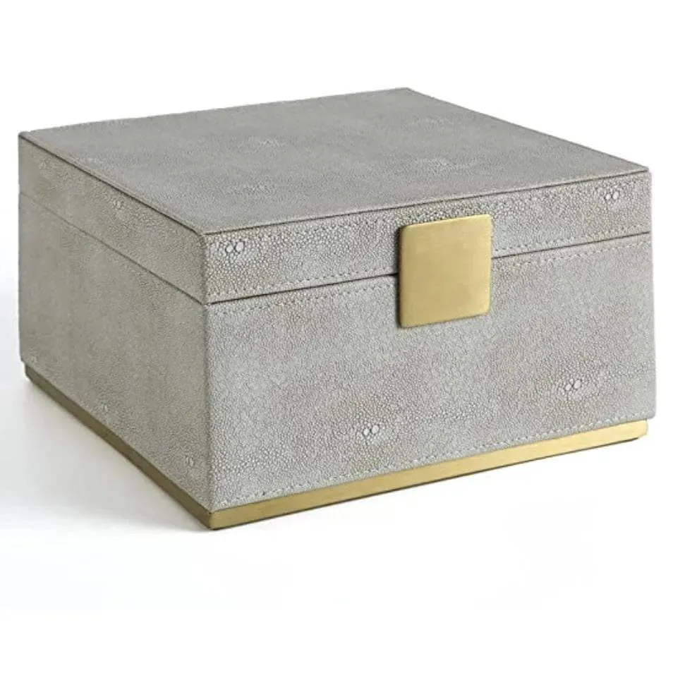 Faux Shagreen Leather Square Organizer