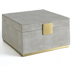 Faux Shagreen Leather Square Organizer