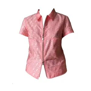 Fendi Pink Nylon Zip Top