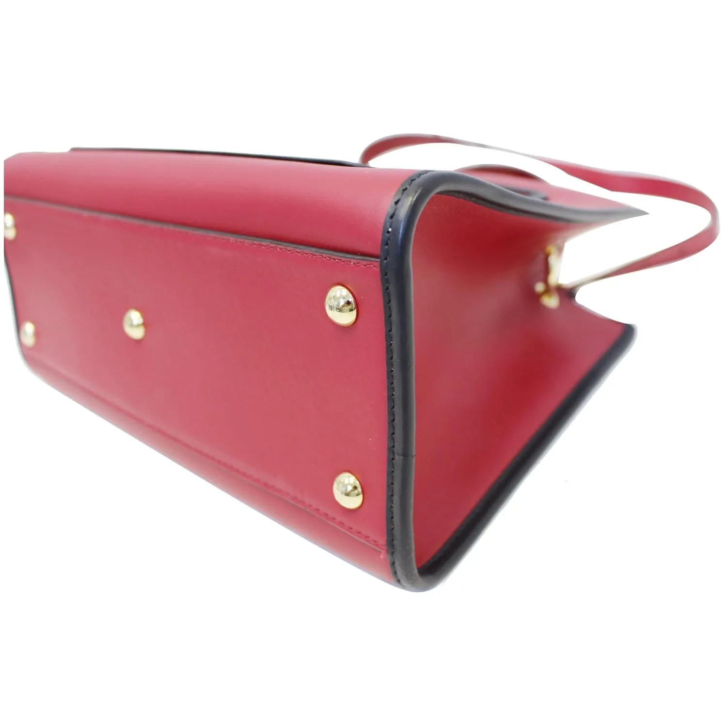 FENDI Runway Leather Tote Shoulder Bag Red