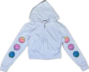 FIREHOUSE- Multi Smileys Zip Up Hoodie (White)