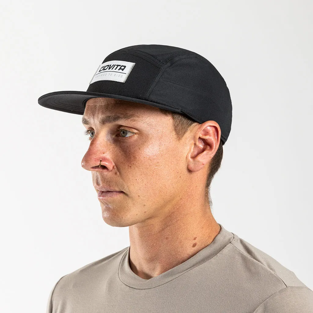 Flat Peak Strap-back Cap (Black)