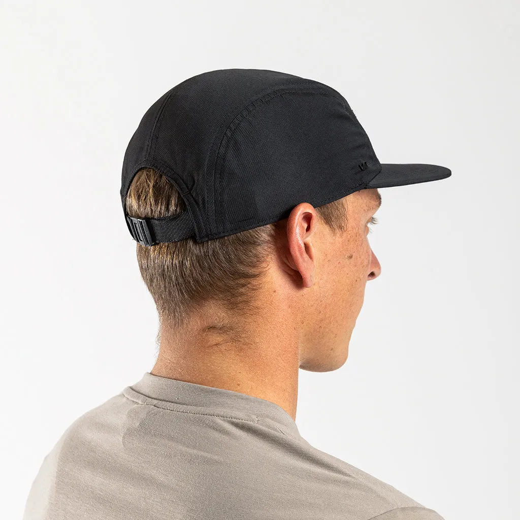Flat Peak Strap-back Cap (Black)