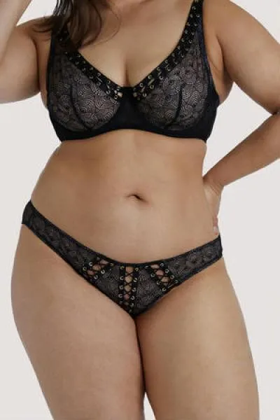 Florence Lattice Brazillian Brief - Black -