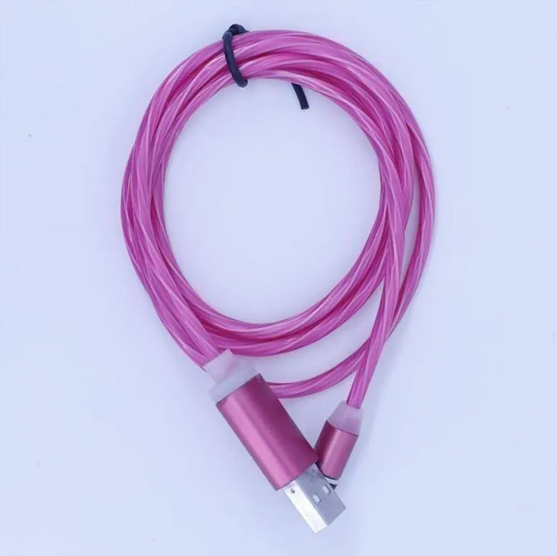 Flowing Light Magnetic USB Charging Cable, Micro usb Cable & USB Type C Cable LED Glow Magnet Charger For iPhone X 8 7 6