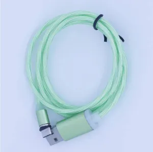 Flowing Light Magnetic USB Charging Cable, Micro usb Cable & USB Type C Cable LED Glow Magnet Charger For iPhone X 8 7 6