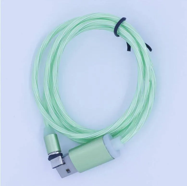 Flowing Light Magnetic USB Charging Cable, Micro usb Cable & USB Type C Cable LED Glow Magnet Charger For iPhone X 8 7 6