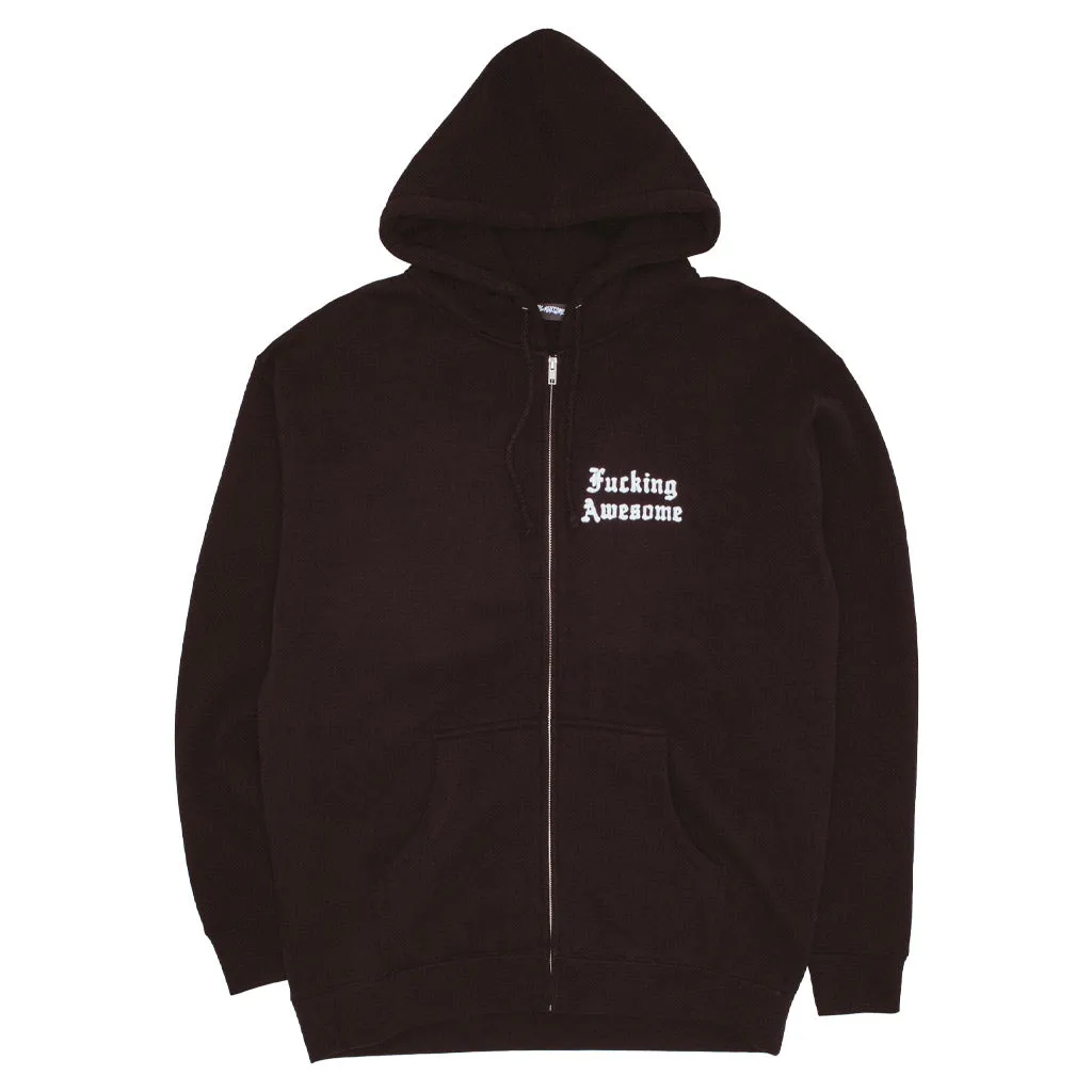 FUCKING AWESOME 14TH CENTURY ZIP HOODIE - BLACK