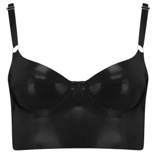 Full Cup Latex Bra - Black -
