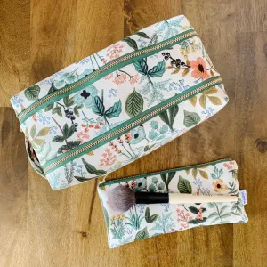 Garden Toiletry Case & Brush Pouch BUNDLE