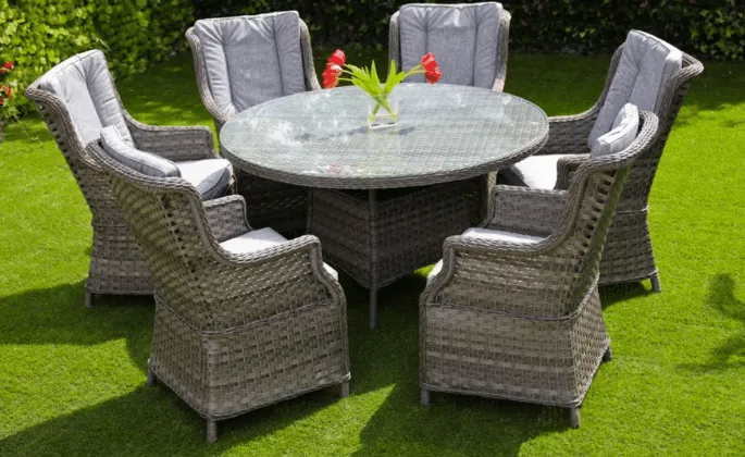 Glendalough 6-Seat Round Set Dark Grey