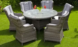 Glendalough 6-Seat Round Set Dark Grey