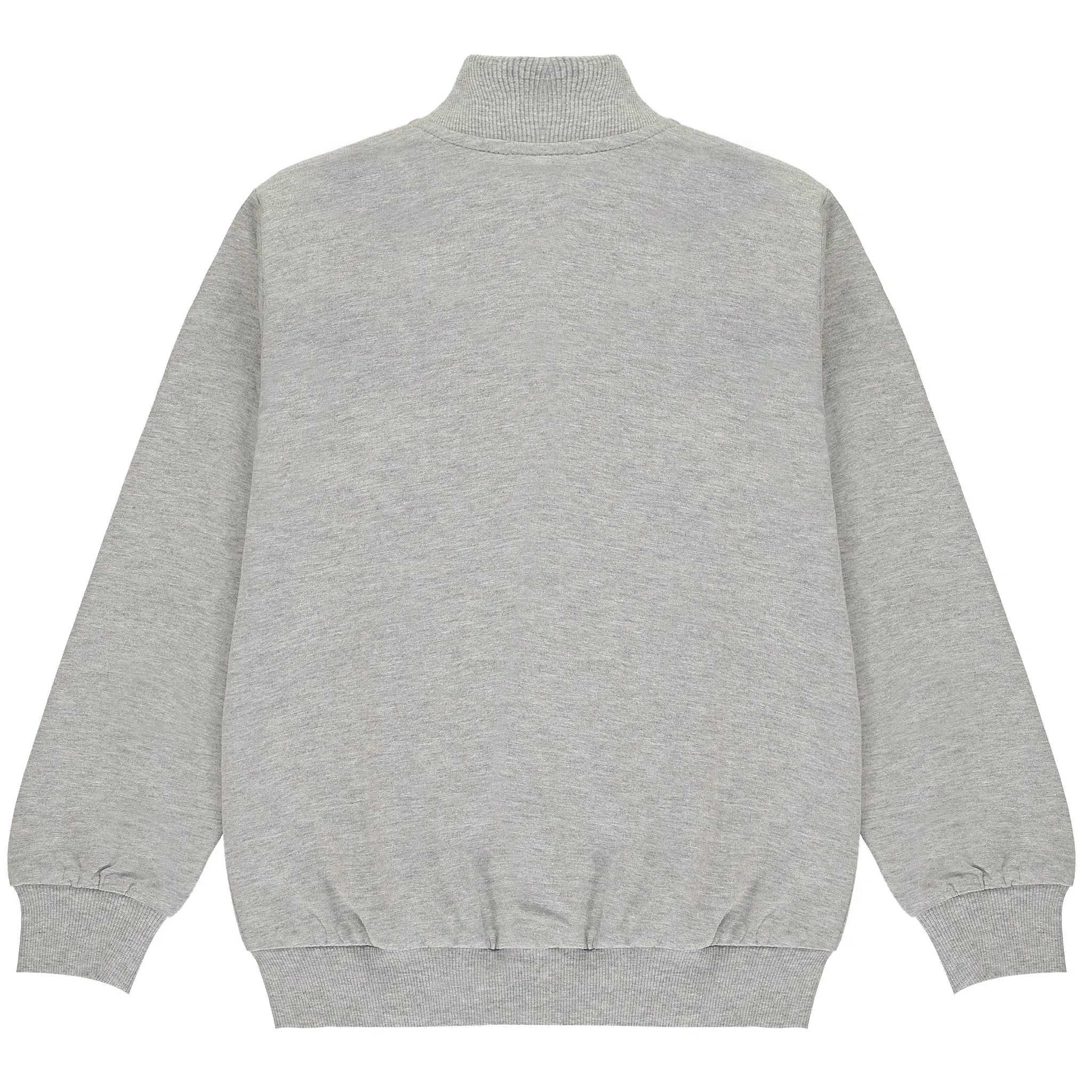 Grey Cotton Zip Up Top