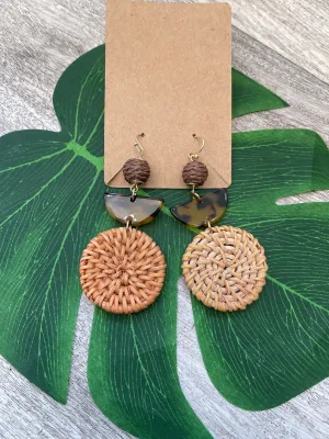 GSA Rattan Circle & Acrylic Earring